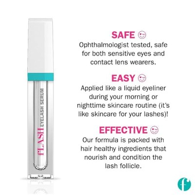 Flash Eyelash Serum For Long, Curled Natural Lashes - Enhances