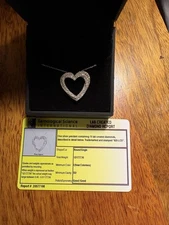Zales Women's Heart Necklace 1/2 CTTW Lab Created Diamonds Sterling Silver
