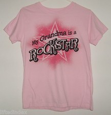 My Grandma is a Rockstar T-shirt Womens M Pink Best Nana Gram 100 Cotton Tee