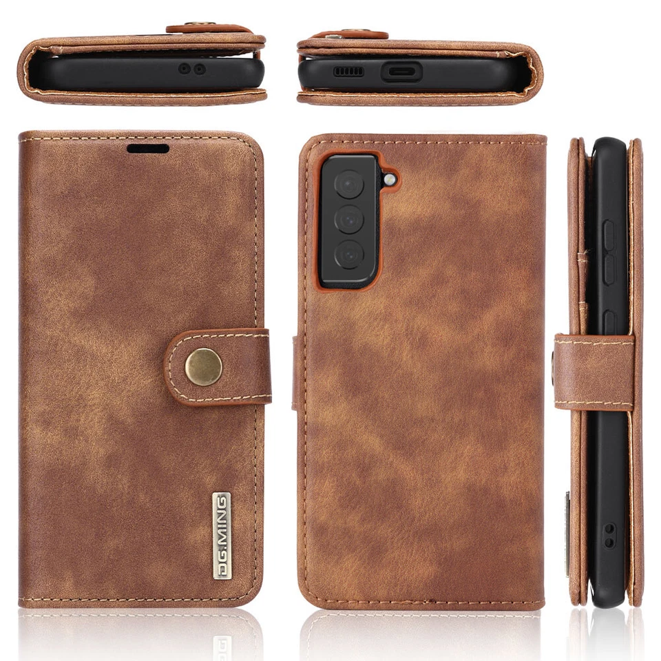 Flip Leather Magnetic Back Removable Wallet Case Cover For Samsung& Apple iPhone