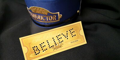 Polar Express Zugticket Lochlöcher - alle Worte - kostenlose Präsentationsmappe