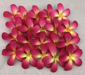 50 Fabric 6cm Frangipanis Craft Wedding Hair Decorations Table
