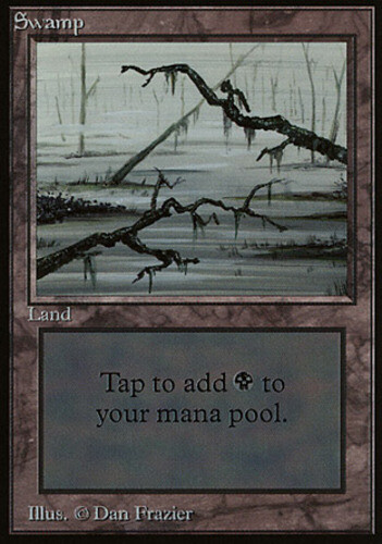 Heavy Played, English - 1 x MTG Swamp (C) Limited Edition Beta