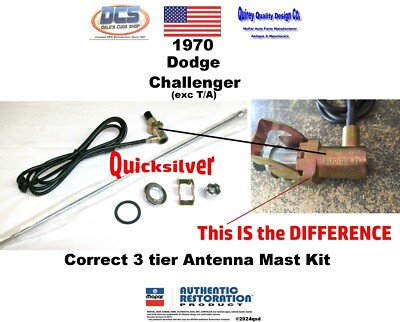 1970 Dodge Challenger Correct 3 Tier Mast Antenna Kit 2983871 New MoPar