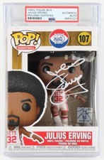 Julius Erving Doctor J Nets #107 Signed Funko Pop PSA Encapsulated E1