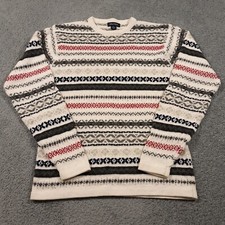 Nautica Sweater Mens Size Medium Wool Cotton Blend Pullover Crew Neck Knit