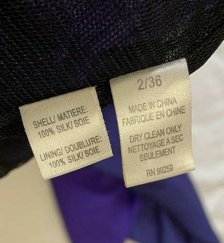 Purple Vera Wang Dress Bustier Silk with Black Belt. US 2 / 36 - Picture 7 of 7