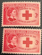US # 967 Set of Two; Mint; NH; OG; 3¢ Clara Barton Red Cross Issue