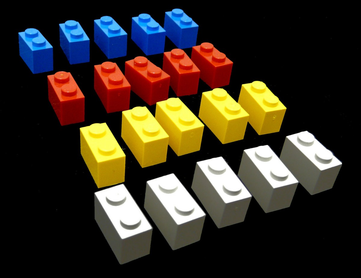 258 LEGO Blocks 2x1 Size Assorted Colors