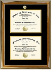 Double University Frame Two Diploma Graduation College Major Logo Dual Degree