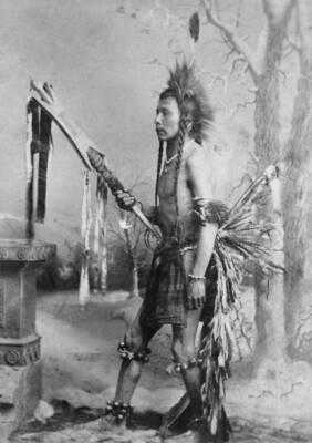 Northern Cheyenne Tribesman Ceremonial Battle Dress Celebration An- Old Photo
