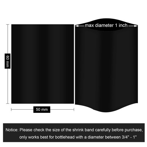 200Pcs 50x60mm Black Perforated Shrink Band for Hot Sauce Bottles Liquid Bottles - 第 7/7 張圖片