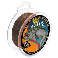 (0,08€/1M) Wft Target Fish 8 Wels Brown 220M 0,50Mm Geflochtene Schnur