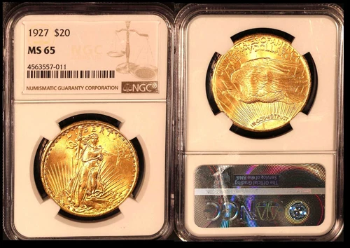 1927 $20 NGC MS65-GREAT LUSTER- PQ SAINT GAUDENS DOUBLE EAGLE