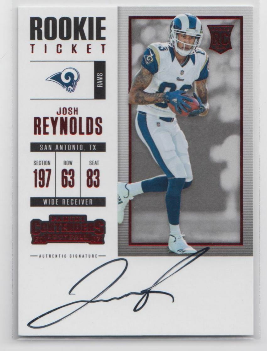 Josh Reynolds Panini Contenders #335 Autograph-Red Zone