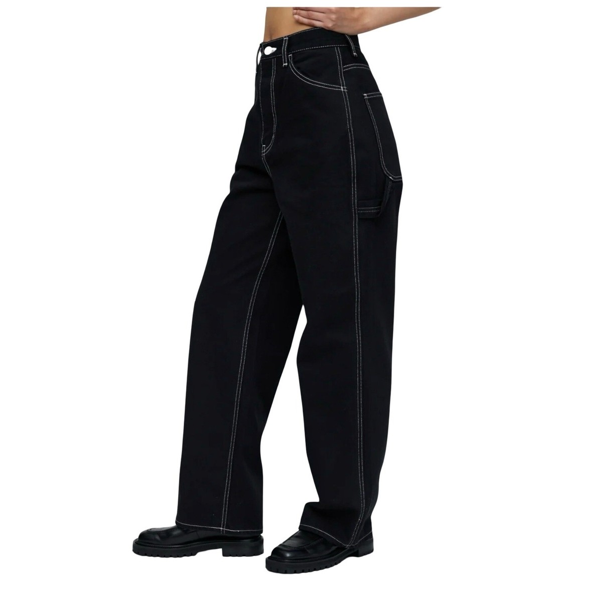 パンツ BLACK BY MOUSSY wide painter pants Moussy Vintage Mv Tecolote Painter Pants Black 27 Utility Y2K
