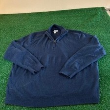Dockers 1/4 Zip Pullover Sweater Casual Comfy Blue Acrylic Mens Extra Large