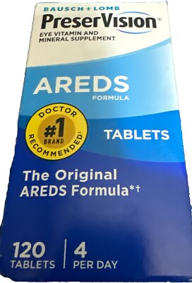 PreserVision Areds Formula 120 Tablets Eye Vitamin Mineral Supplement Exp 08/25