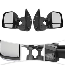 2 Pack Left & Right Chrome Power Heated Towing Mirror for Nissan Titan 2017-2022