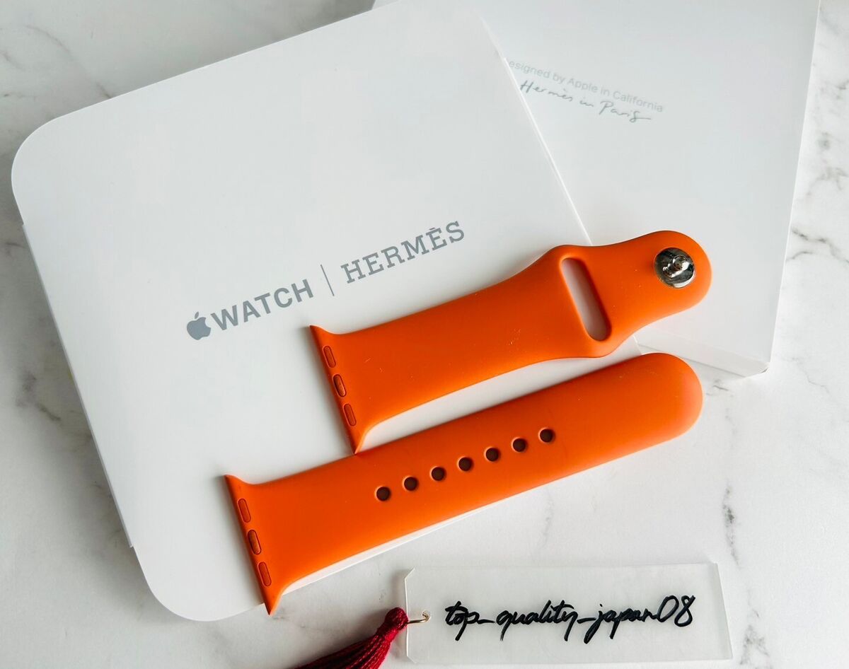 Genuine Hermes Apple Watch Orange Sports Band 38mm 40mm 41mm Genuine Hermes Apple Watch Orange Sports Band 38mm 40mm 41mm