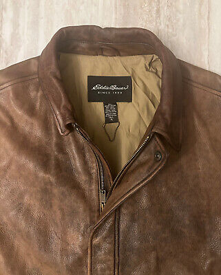 Eddie Bauer Vintage Mens Brown Genuine Leather Jacket Size Eddie Bauer Vintage Mens Brown Genuine Leather Jacket Size