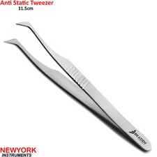 Anti-Static Steel Curved L Tip Tweezer Jewelry Nipper Repair Hand Tool Repairing