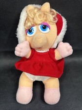 Vintage 1987 Henson Associates Baby Miss Piggy Muppet Christmas Plush 7 in