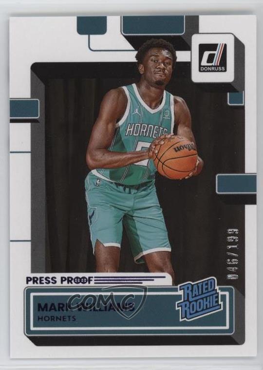 2022 Panini Donruss Rated Purple Press Proof /199 Mark Williams #215 Rookie RC