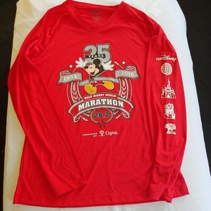 Walt Disney World Race 18 Marathon Red Women S T Shirt Small Mickey Mouse Long Ebay