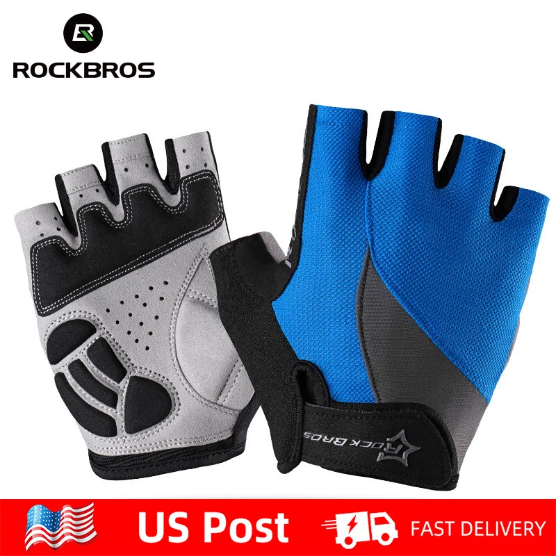 ROCKBROS Bike Fingerless Gloves Cycling Non-Slip Breathable Half-fingers Gloves