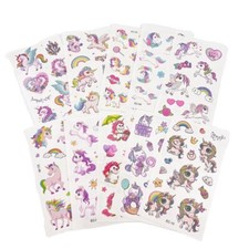 Cartoon Unicorn Tattoos   10 Sheets for Girls Birthday Parties
