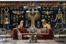 3D Egyptian Hieroglyphs Illustration Self-adhesive Removable Wallpaper Murals 50