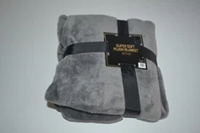 Super Soft Plush Blanket, Gray, 50"x60"