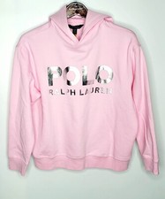  60 Polo RALPH LAUREN Girls 6X Long Sleeve Hoodie Metallic Logo 6X Sweatshirt