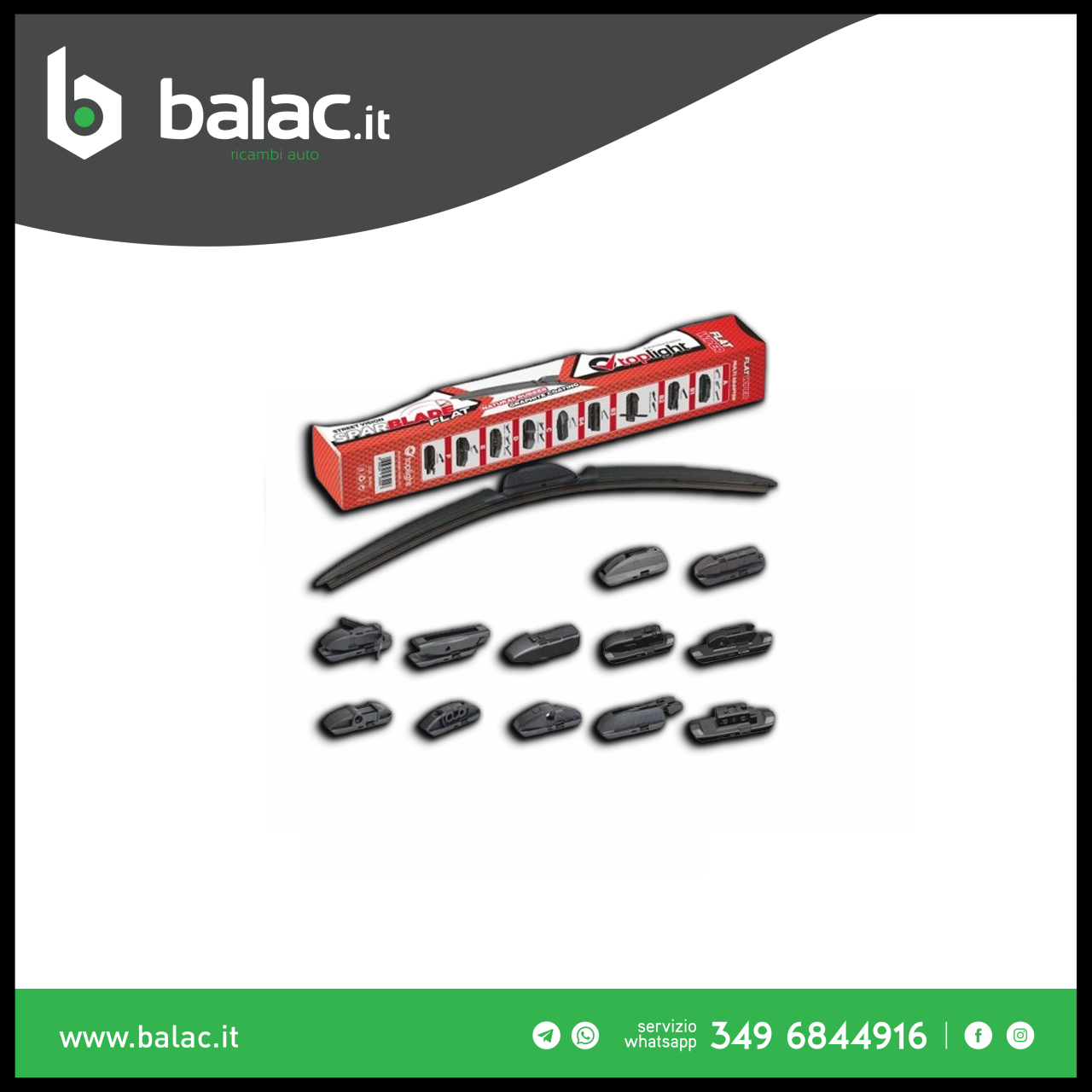 TOP LIGHT SPAZZOLE TERGI SPARBLADE FLAT (58CM)