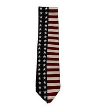 Britches Great Outdoors 100% Silk Patriotic USA Flag Tie USA Made 54x3.5