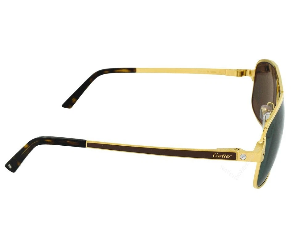 G2U with tags CARTIER Pilot Green Lens Gold Rim 6014140MM Mens Sunglasses CT0102 - Image 4 of 4