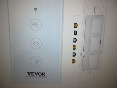 VEVOR LED Wi-Fi Dimmable Switch 2Amp Smart Illuminated Touch Dimmer Light Switch