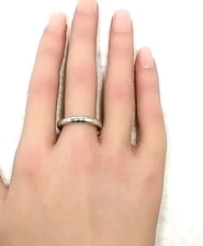 David Yurman Classic Solid 18k White Gold 3.3mm Wedding Band Ring Size-10 