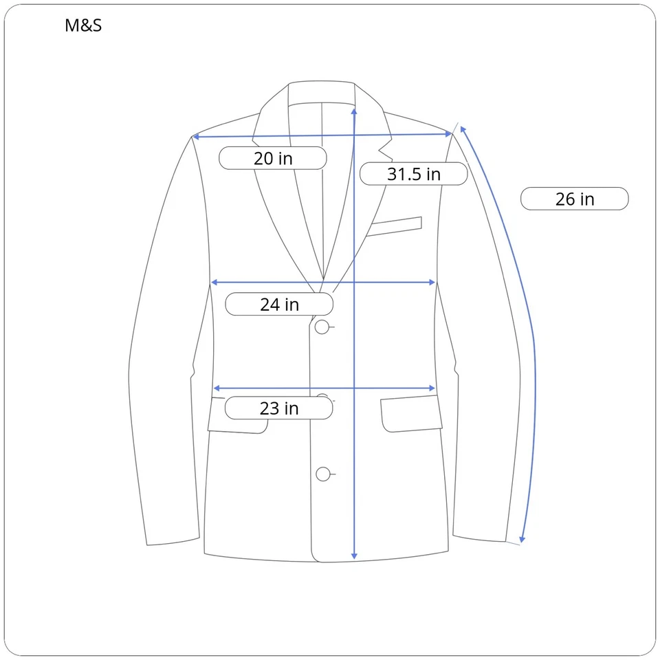 Marks & Spencer Mens Gray Wool Blend Performance Sport Coat Blazer 46R - Image 2 of 4