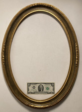 Vintage Original Oil Painting Picture Frame Fine Old Oval Wood Frame Gold Gilt