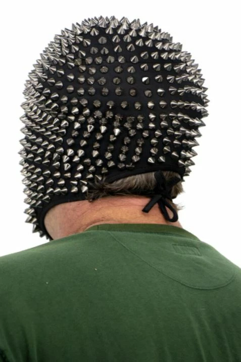 Men Women Stylish Fashion See Through Full Face Mask W/ Silver Spikes - Image 4 of 4