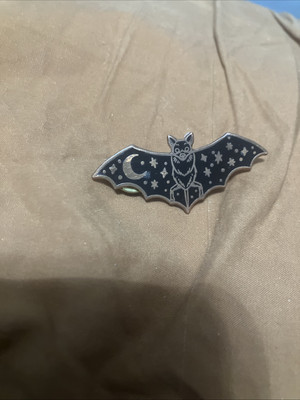 Celestial Bat Night Sky Stars Moon Witch Goth  Enamel Pin original Cat Coven