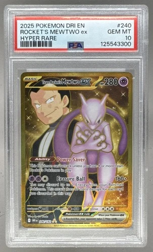 Team Rocket's Mewtwo ex 2025 Pokemon Destined Rivals #240 PSA 10
