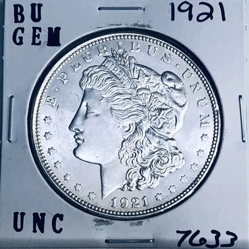 1921 BU GEM MORGAN SILVER DOLLAR UNC MS+++ U.S. MINT RARE COIN 7633