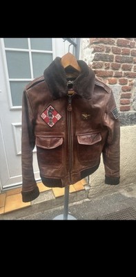 Schott NYC A-2 Leder Flugjacke Lammfellkragen