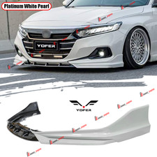 Yofer For 21-22 Honda Accord Platinum White Pearl Front Bumper Lip Splitter Kit