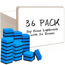 Dry Erase LapBoards, 36 Pack Double Sided 12.5 x 9 Inch Whiteboards with 36 E...