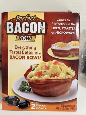 As Seen On TV Perfect Bacon Bowl 2 Bowls Included Dishwasher Safe New in Box