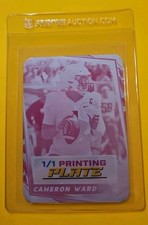 2024 LEAF FOOTBALL BLASTER MAGENTA PLATE 1/1 ROOKIE CAMERON CAM WARD TITANS MINT